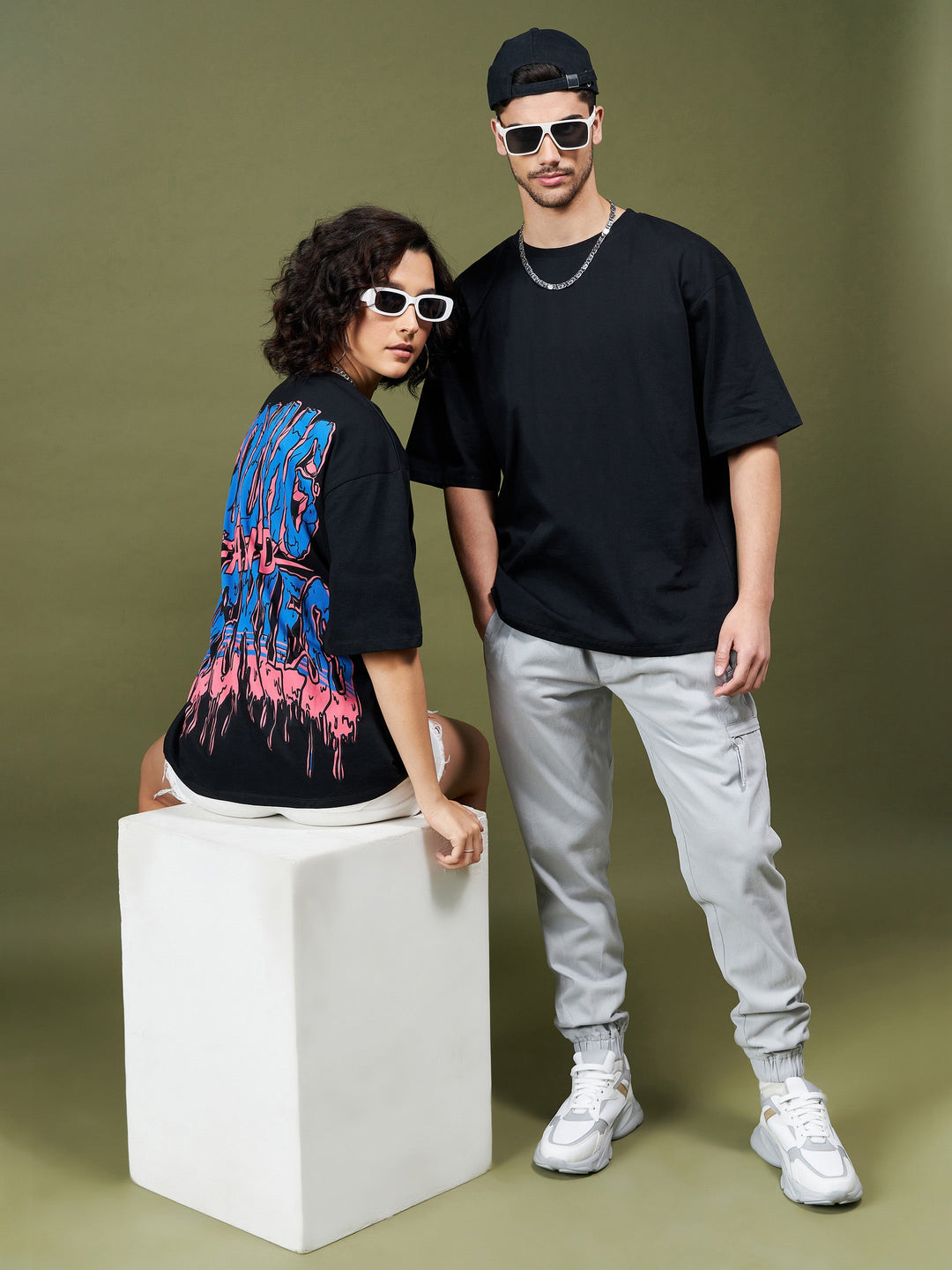 Unisex Black Young &amp; Reckless Oversized T-Shirt