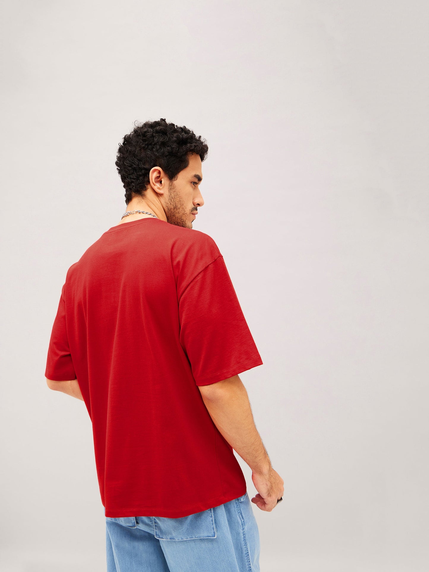 Unisex Red WORLD WIDE Oversized T-Shirt