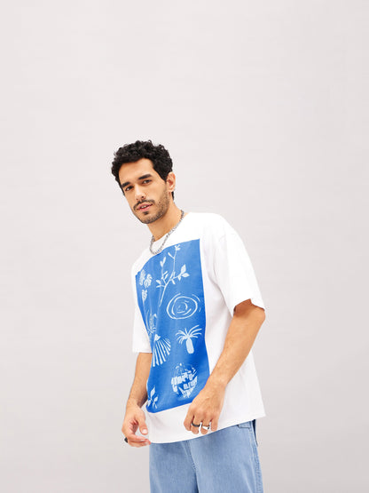 Unisex White OCEAN Oversized T-Shirt