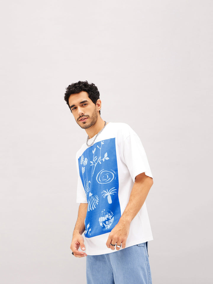 Unisex White OCEAN Oversized T-Shirt