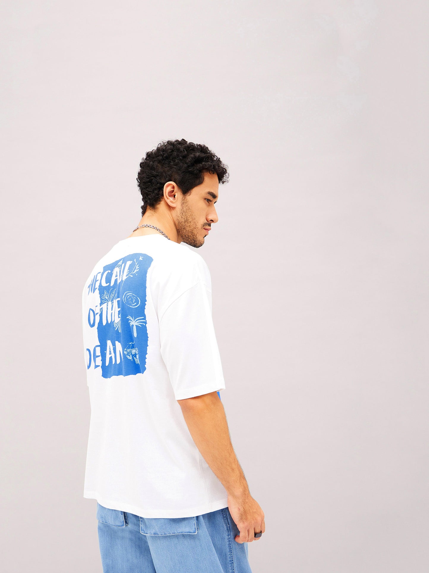 Unisex White OCEAN Oversized T-Shirt