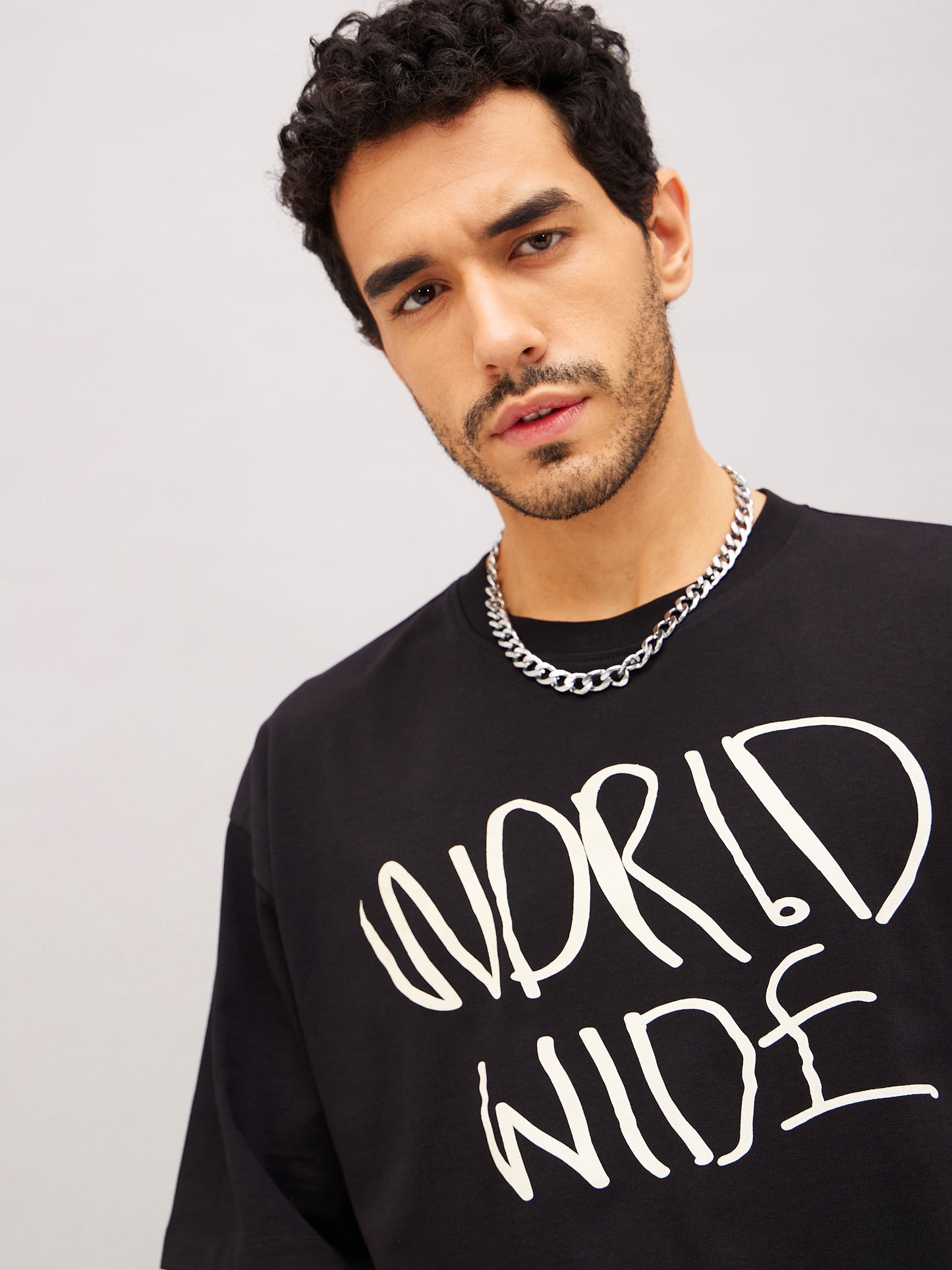 Unisex Black TRIPPY DROP Oversized T-Shirt