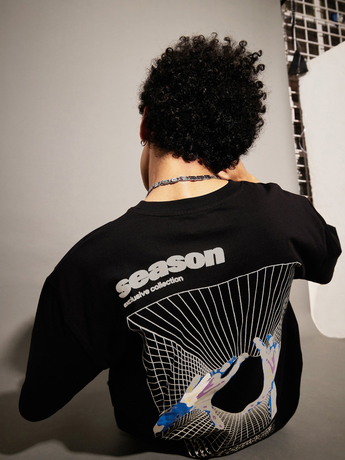 Unisex Black Season Oversized T-Shirt