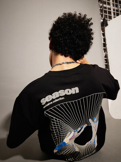 Unisex Black Season Oversized T-Shirt