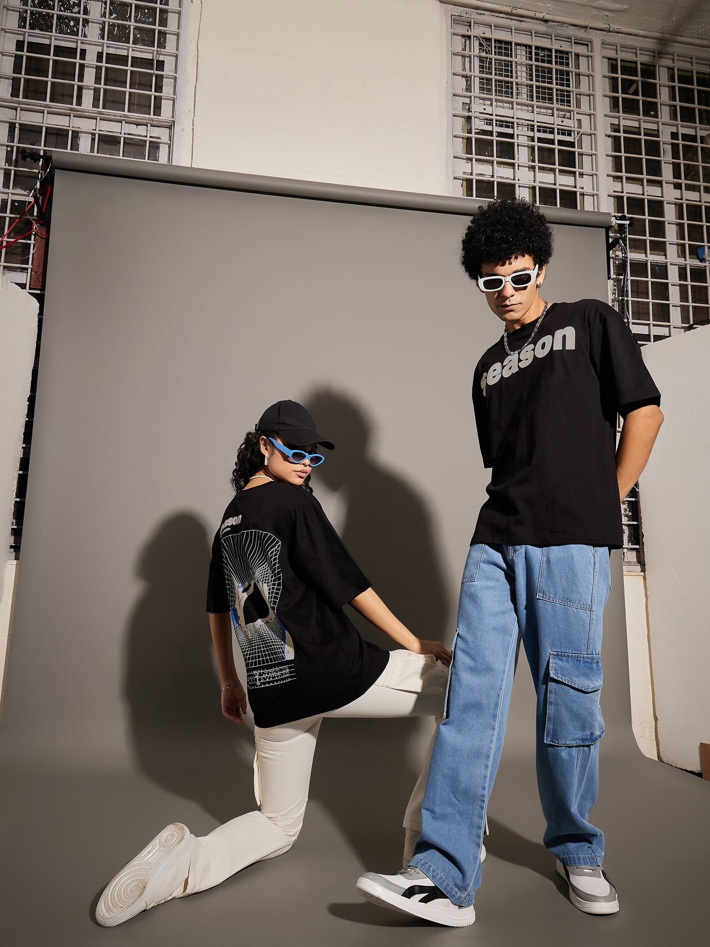 Unisex Black Season Oversized T-Shirt