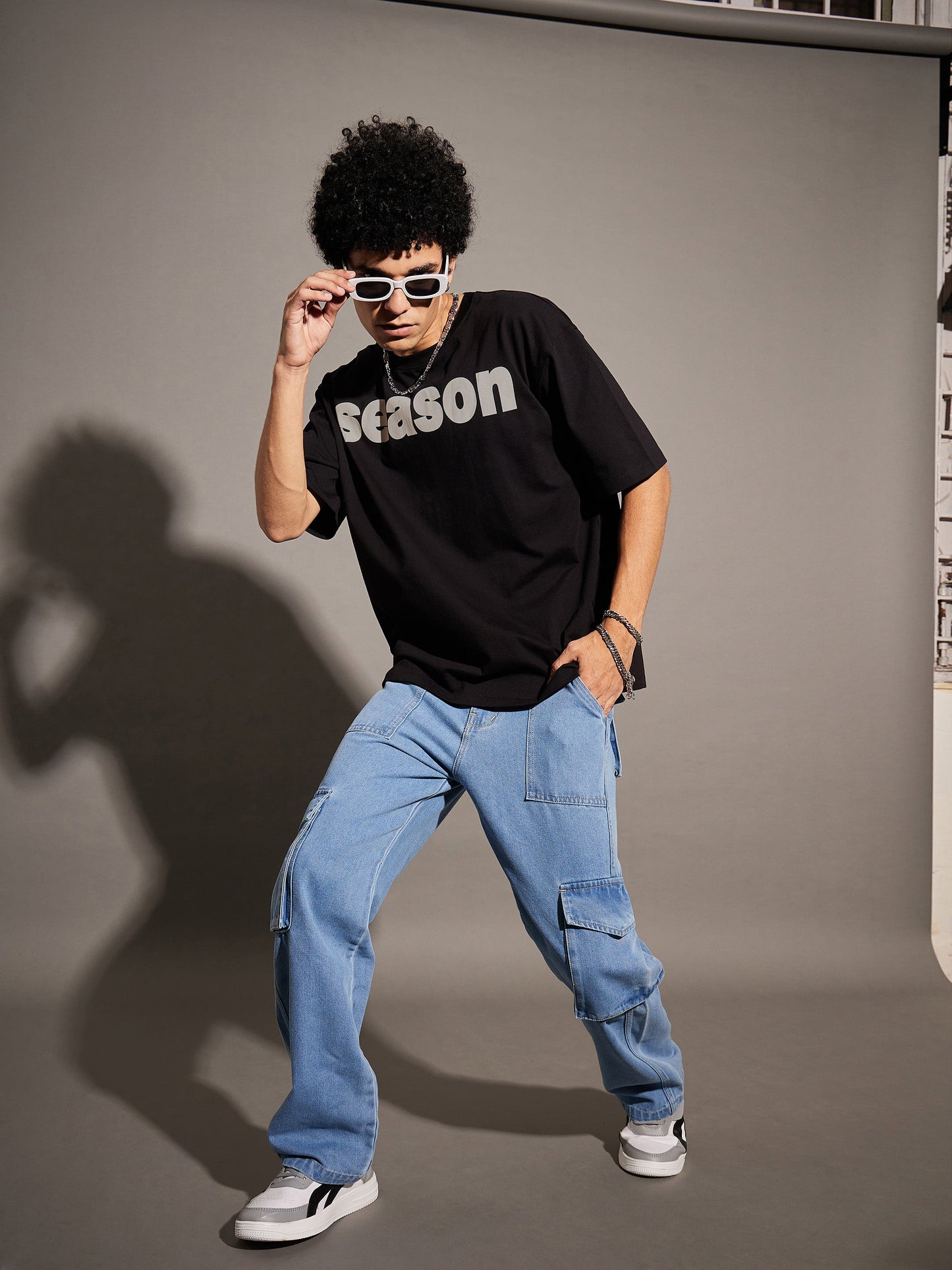 Unisex Black Season Oversized T-Shirt