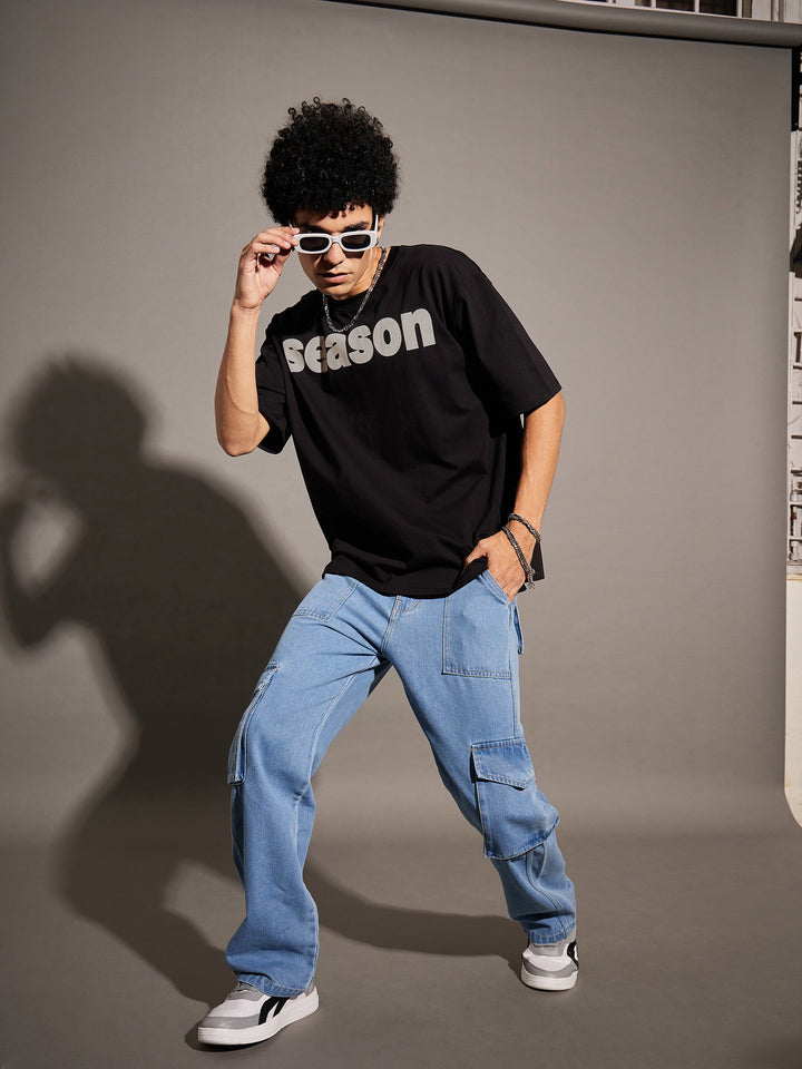Unisex Black Season Oversized T-Shirt