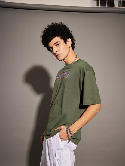 Unisex Olive LOS ANGELES Oversized T-Shirt