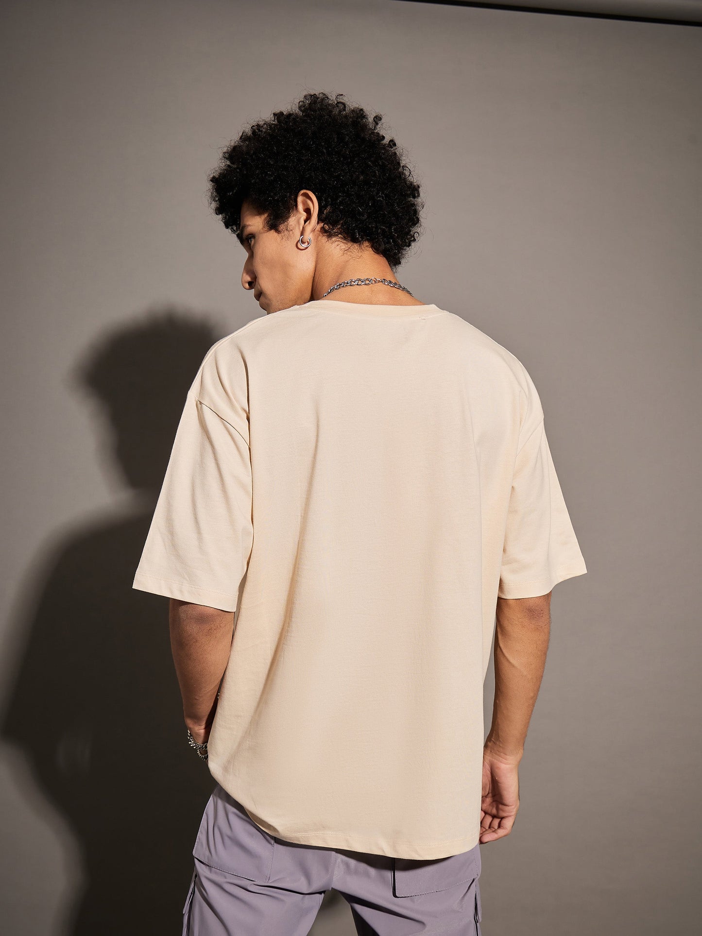 Unisex Beige GOOD VIBES Oversized T-Shirt