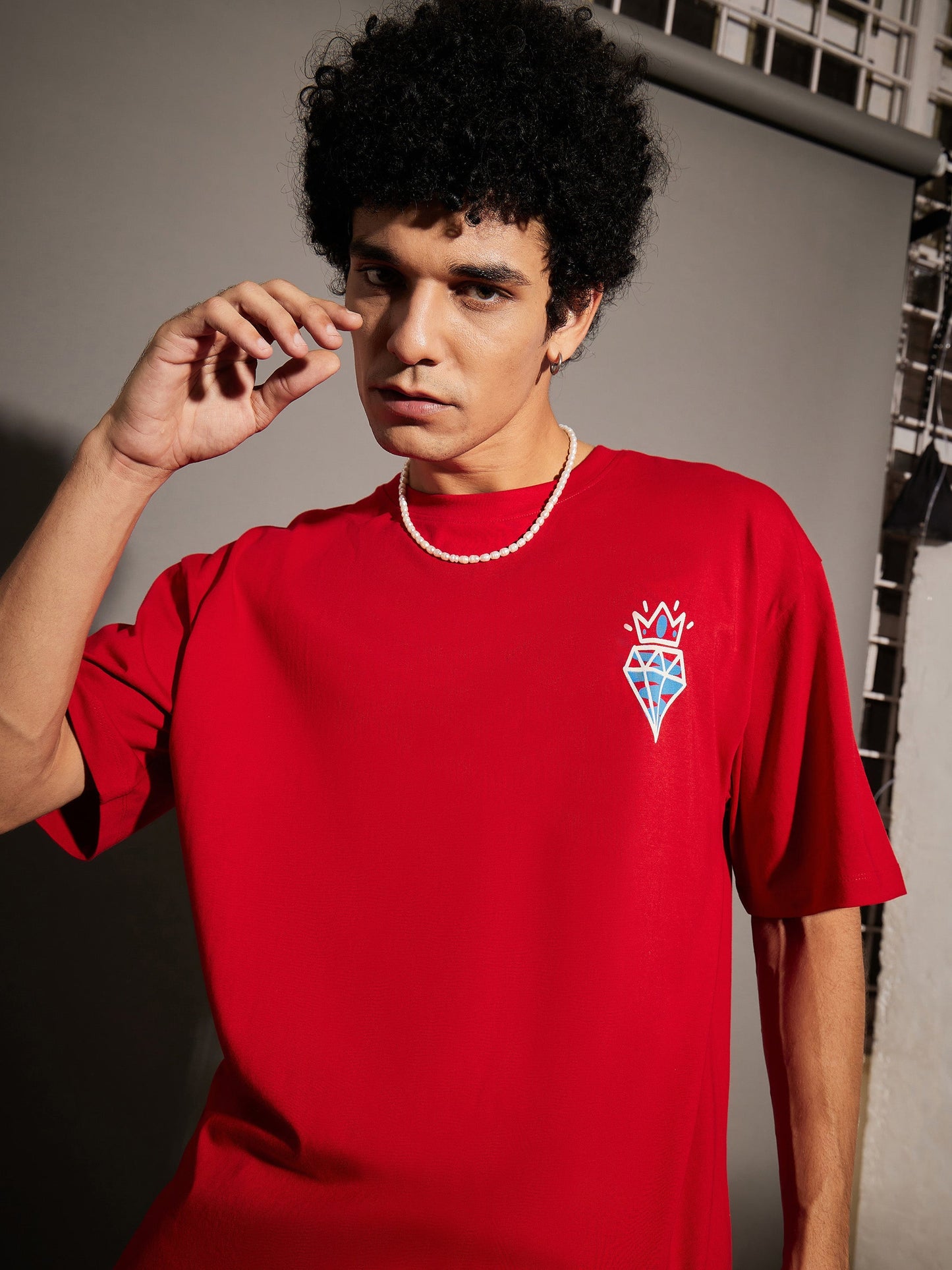 Unisex Red LEVEL UP Oversized T-Shirt