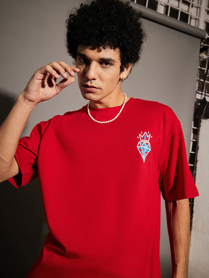 Unisex Red LEVEL UP Oversized T-Shirt