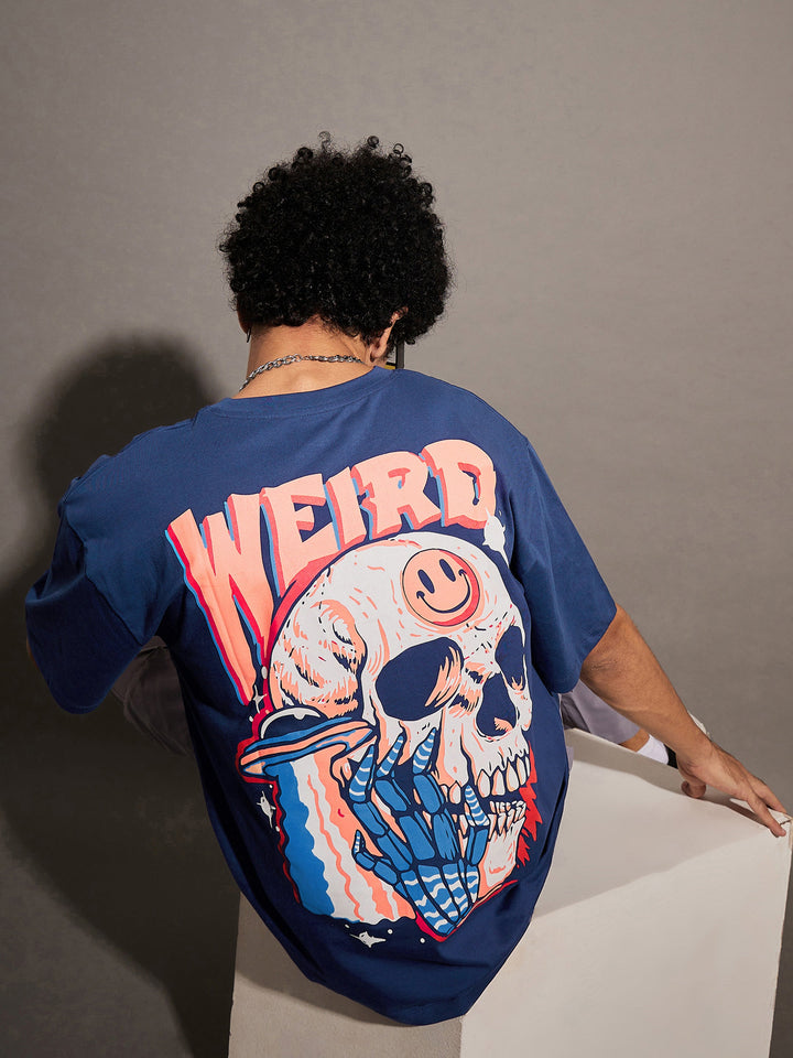 Unisex Blue Weird Oversized T-Shirt
