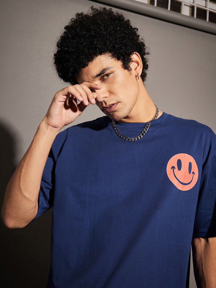Unisex Blue Weird Oversized T-Shirt