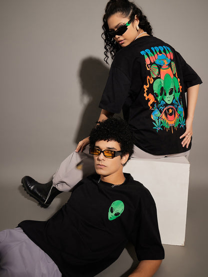 Unisex Black TRIPPIN Oversized T-Shirt