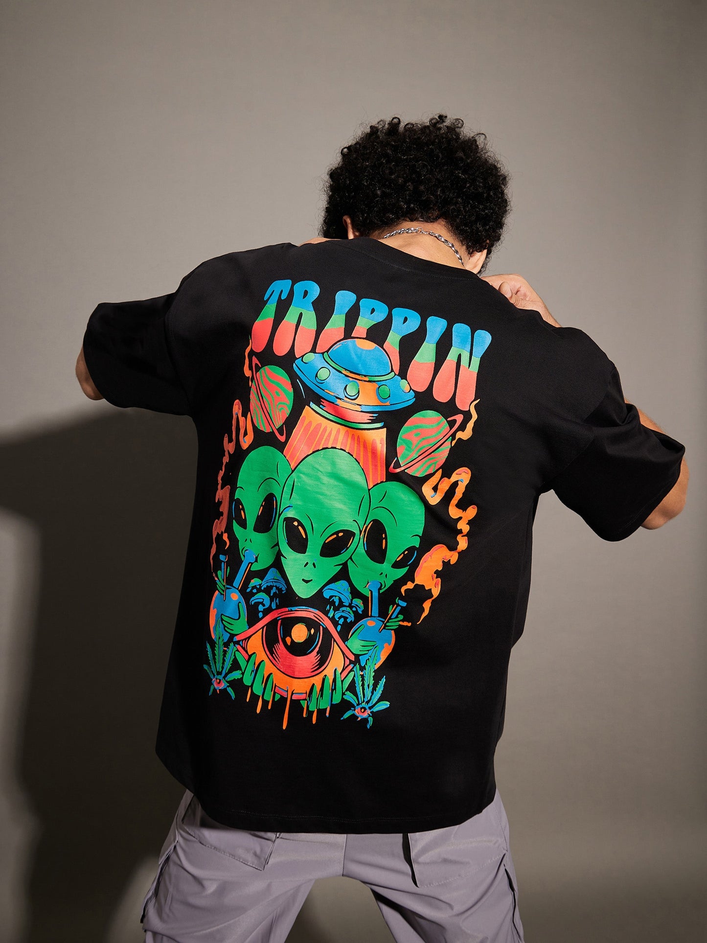 Unisex Black TRIPPIN Oversized T-Shirt
