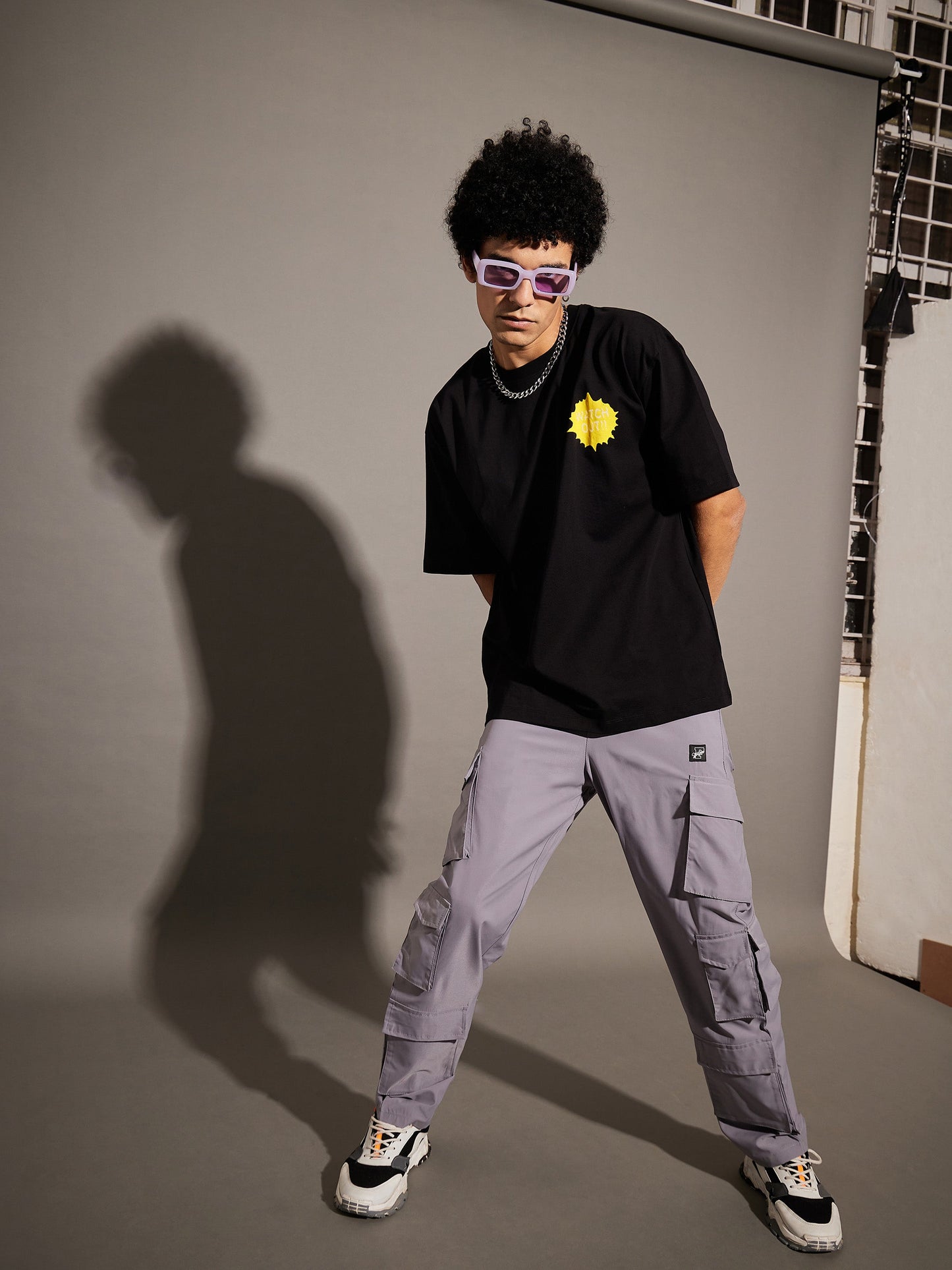 Unisex Black PEACE Oversized T-Shirt