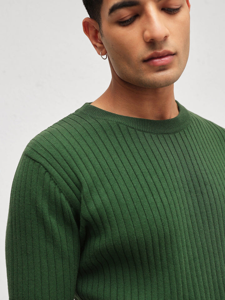Men Emelard Green Round Neck Relax Fit T-Shirt