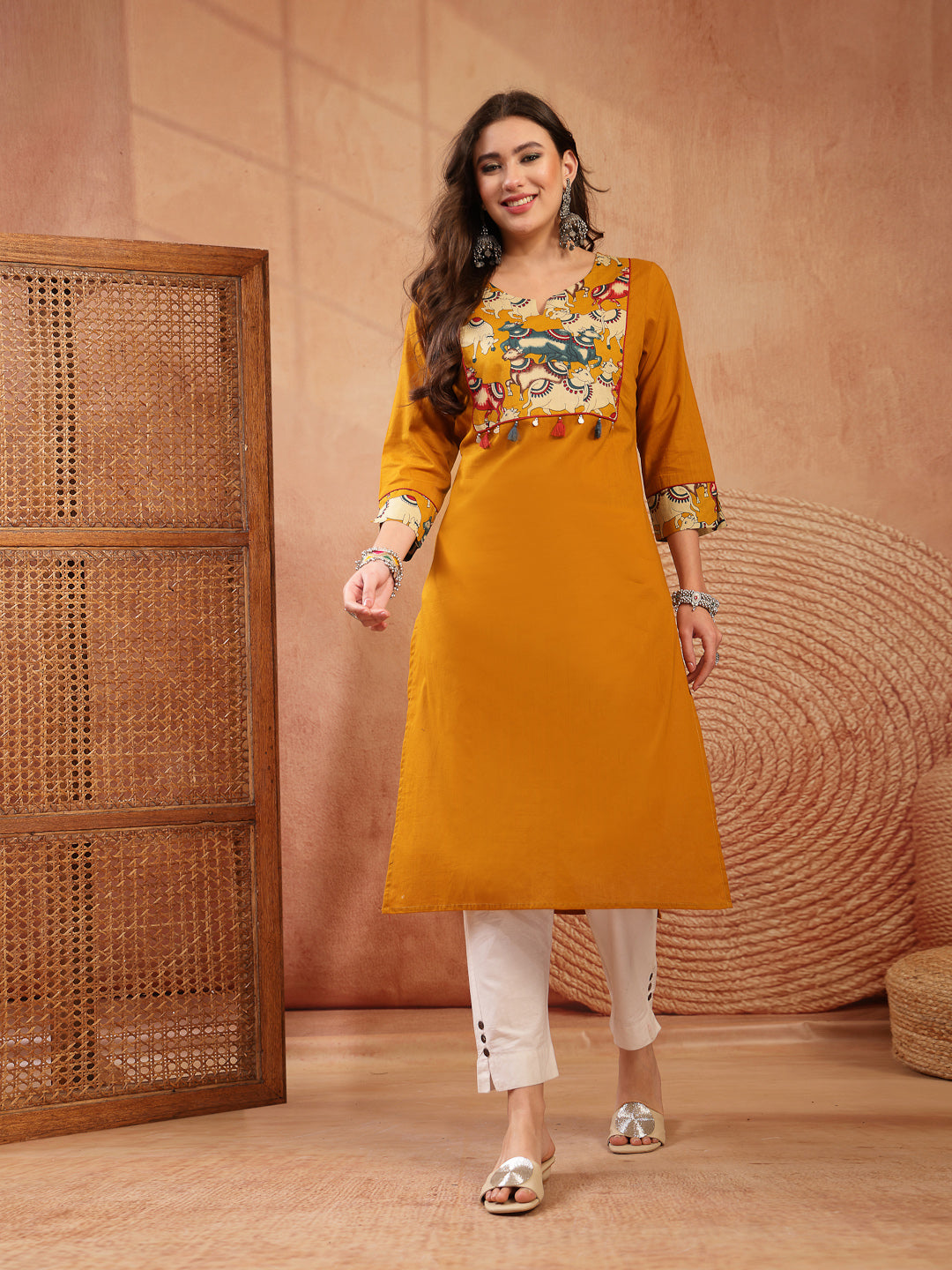 Solid Rayon Straight Kurta