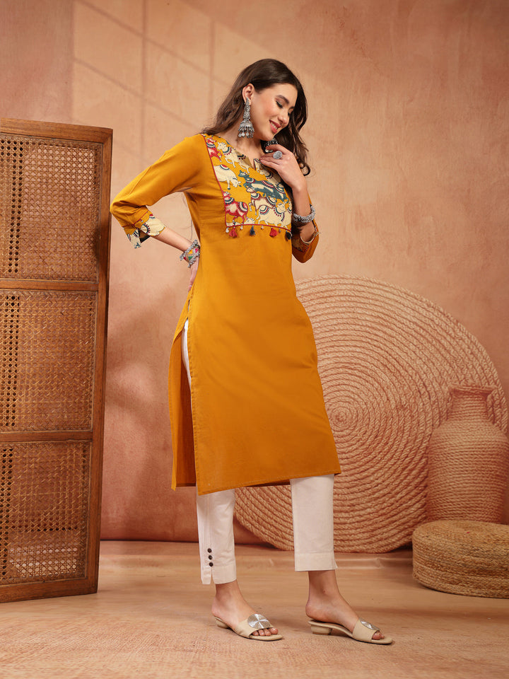 Solid Rayon Straight Kurta