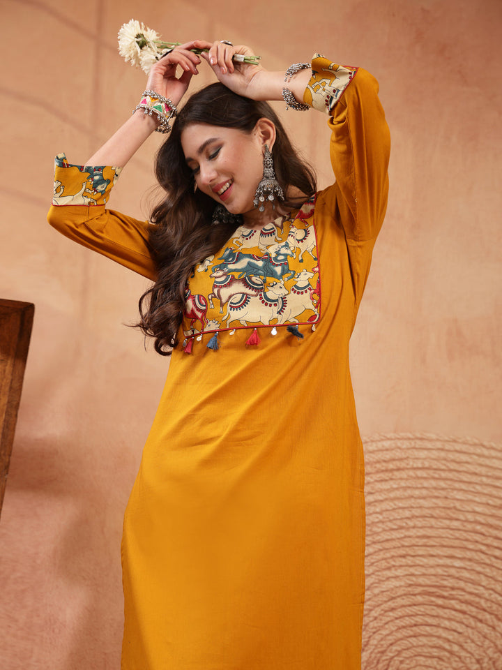Solid Rayon Straight Kurta