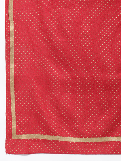 Gold Printed Rayon Flared Kurta Dupatta Set (Pre-Order)