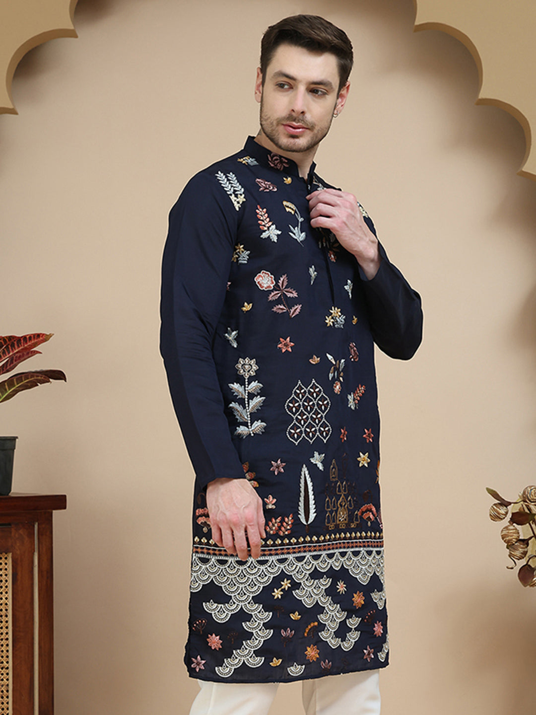 Floral Embroidered And Sequins Kurtas