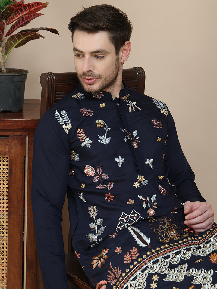 Floral Embroidered And Sequins Kurtas