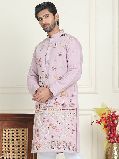 Floral Embroidered And Sequins Kurtas