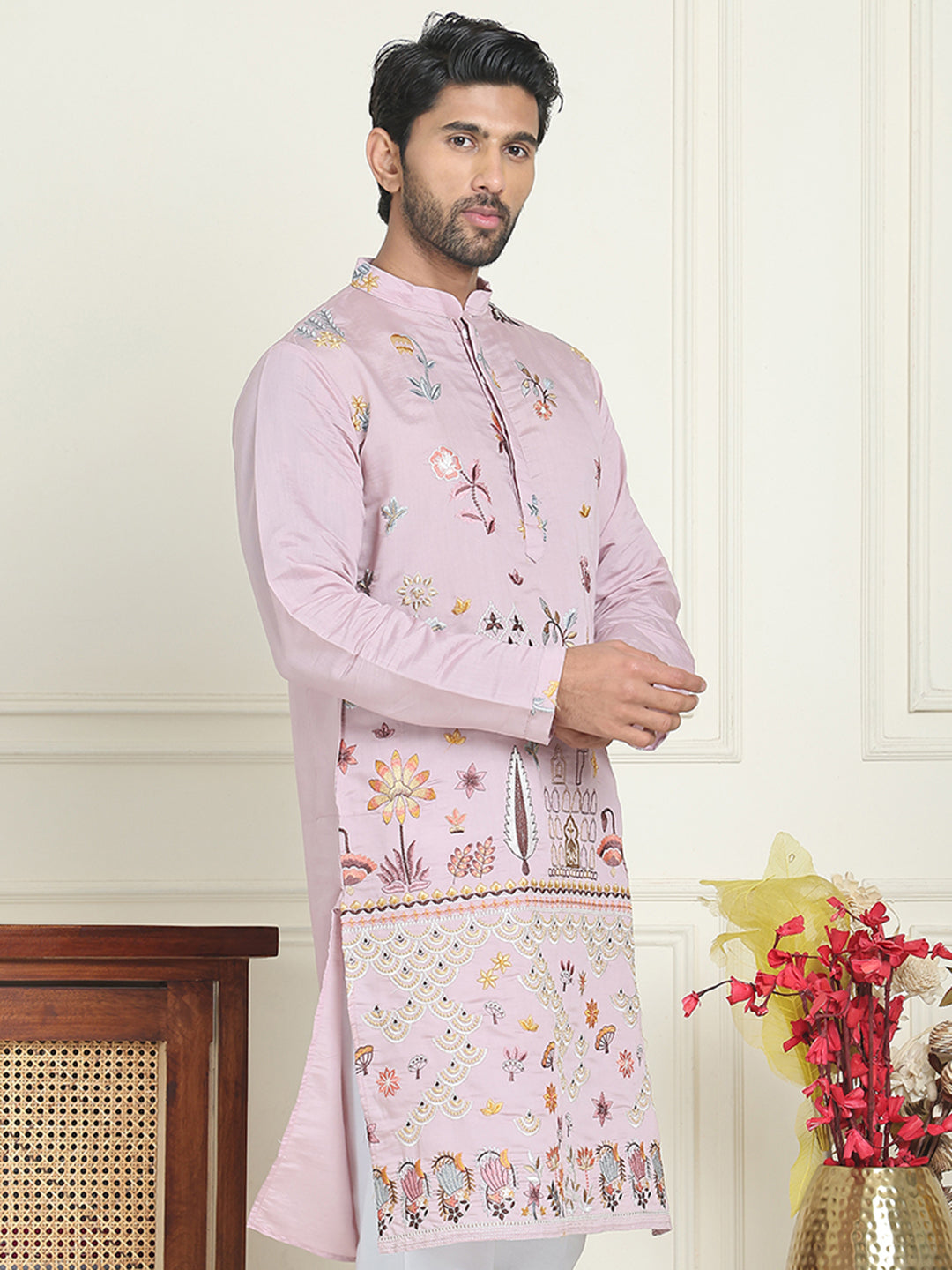 Floral Embroidered And Sequins Kurtas