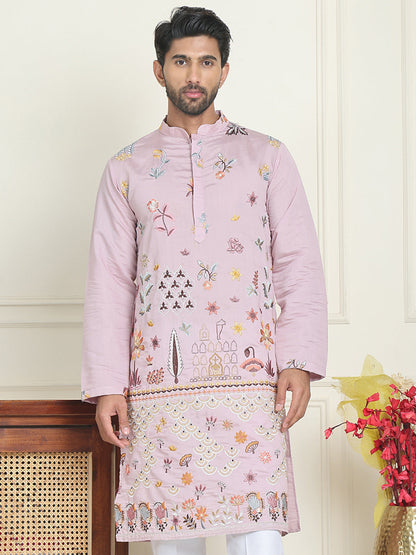 Floral Embroidered And Sequins Kurtas