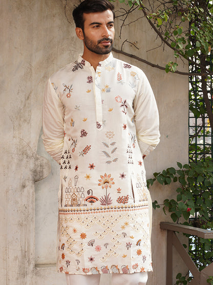 Floral Embroidered And Sequins Kurtas