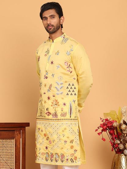 Floral Embroidered And Sequins Kurtas