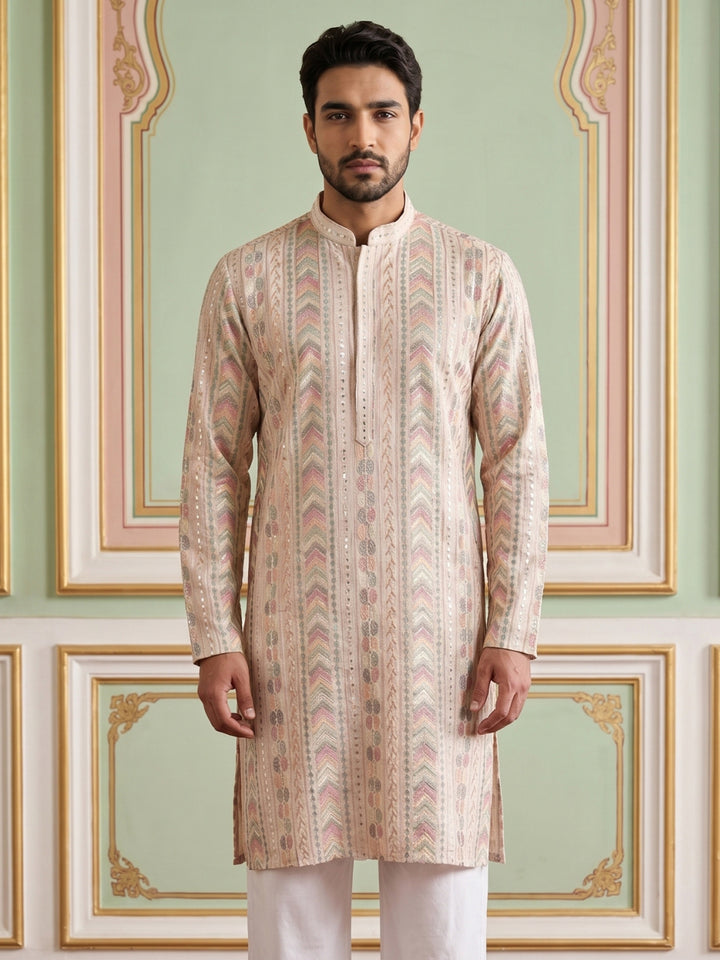 Embroidered And Sequins Kurtas For Men