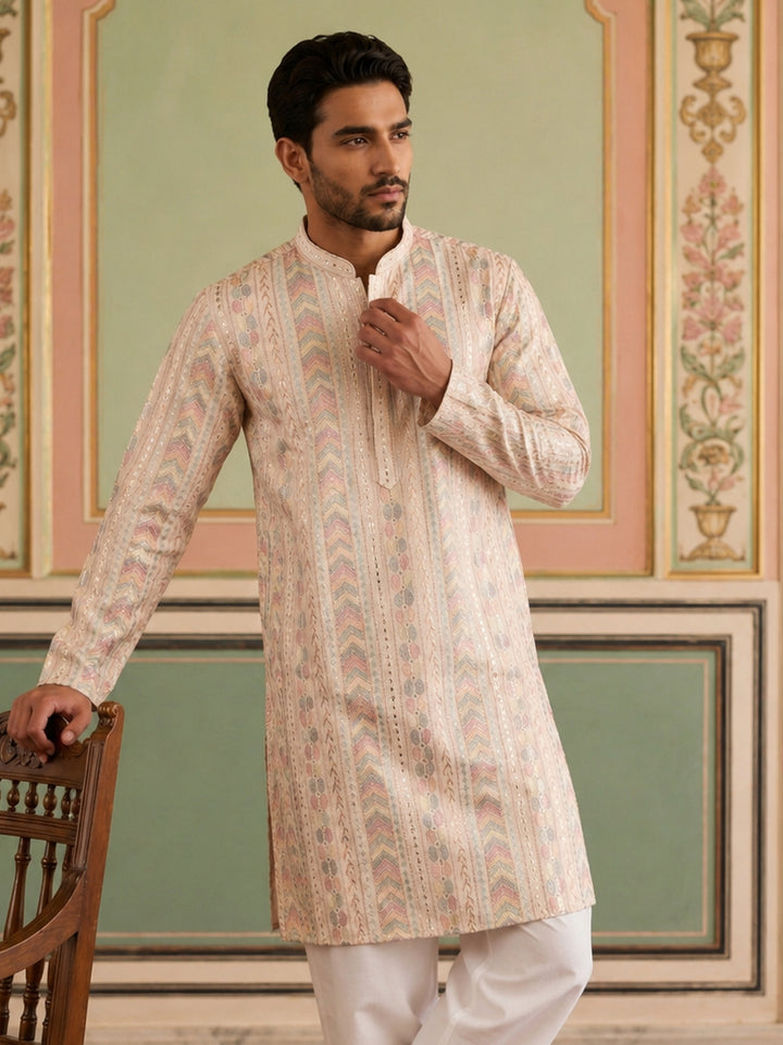 Embroidered And Sequins Kurtas For Men