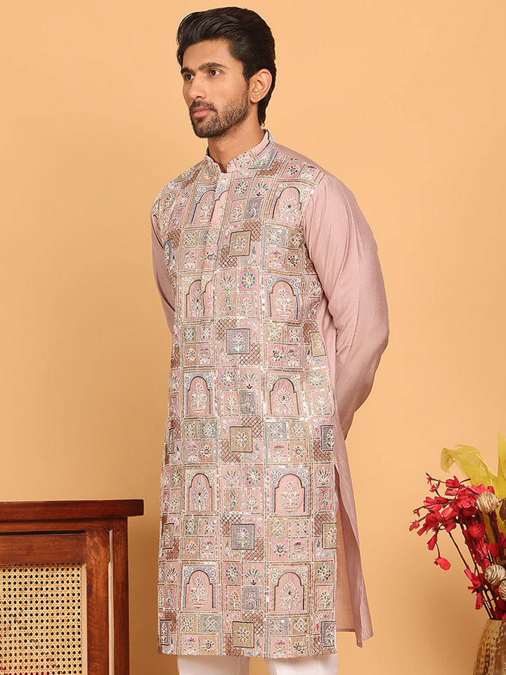 Embroidered Straight Kurtas For Men