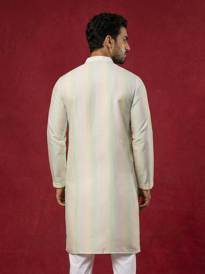 Embroidered And Mirror Work Straight Kurta