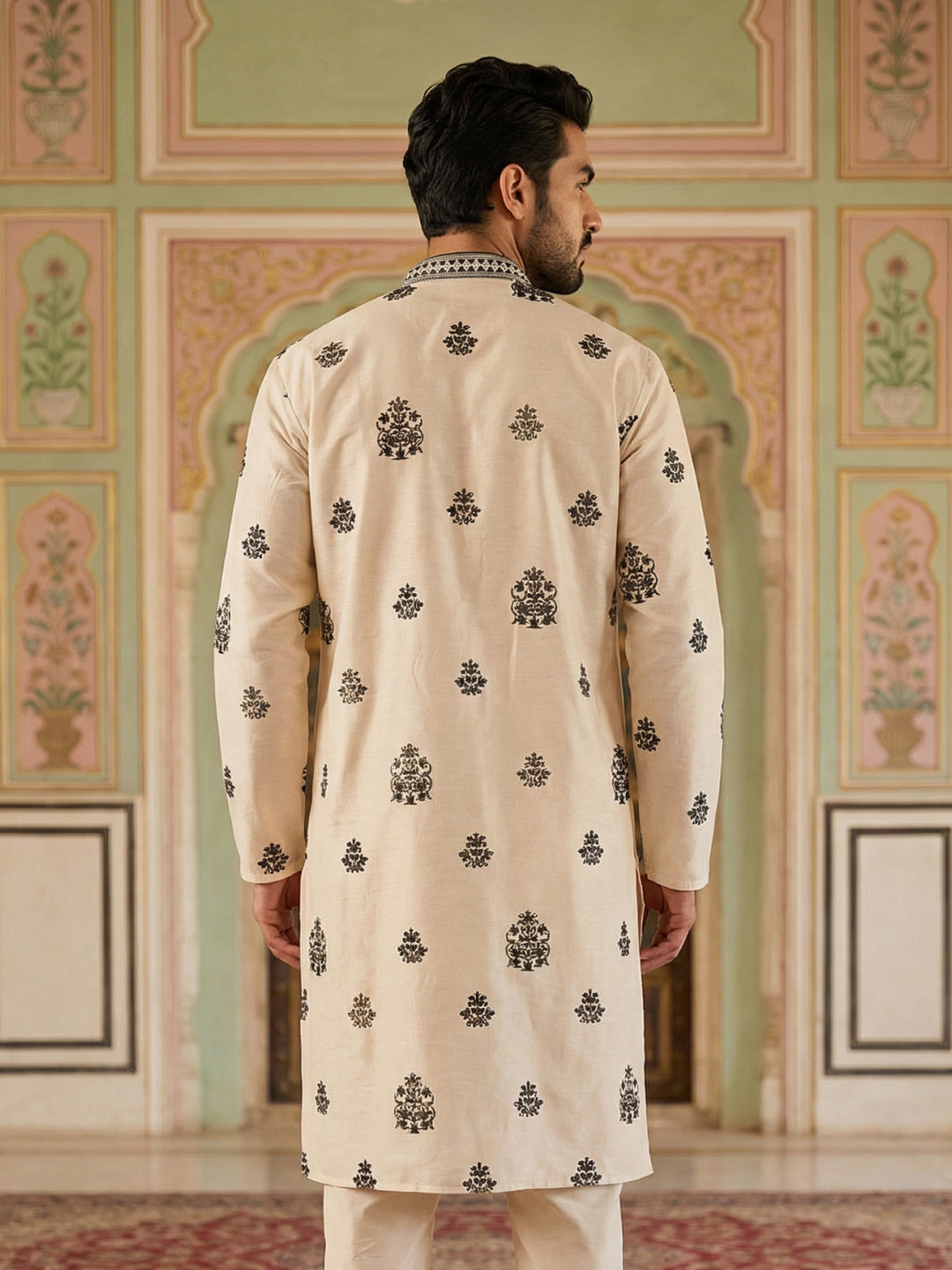 Embroidered &amp; Sequin Kurta &amp; Dupatta