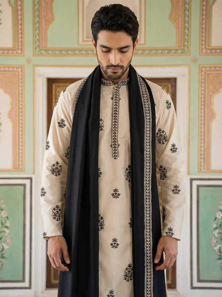 Embroidered &amp; Sequin Kurta &amp; Dupatta