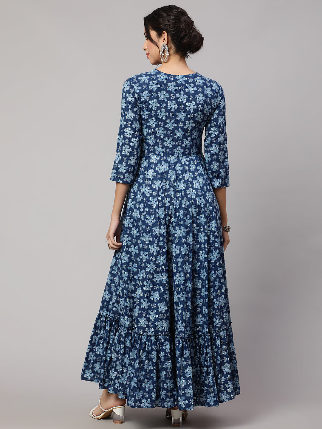 Printed Pure Cotton embroidery Ethnic Dress