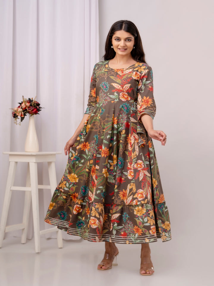 Nishabd brown cotton printed kurta – wholesale manufacturer &amp; exporter from India