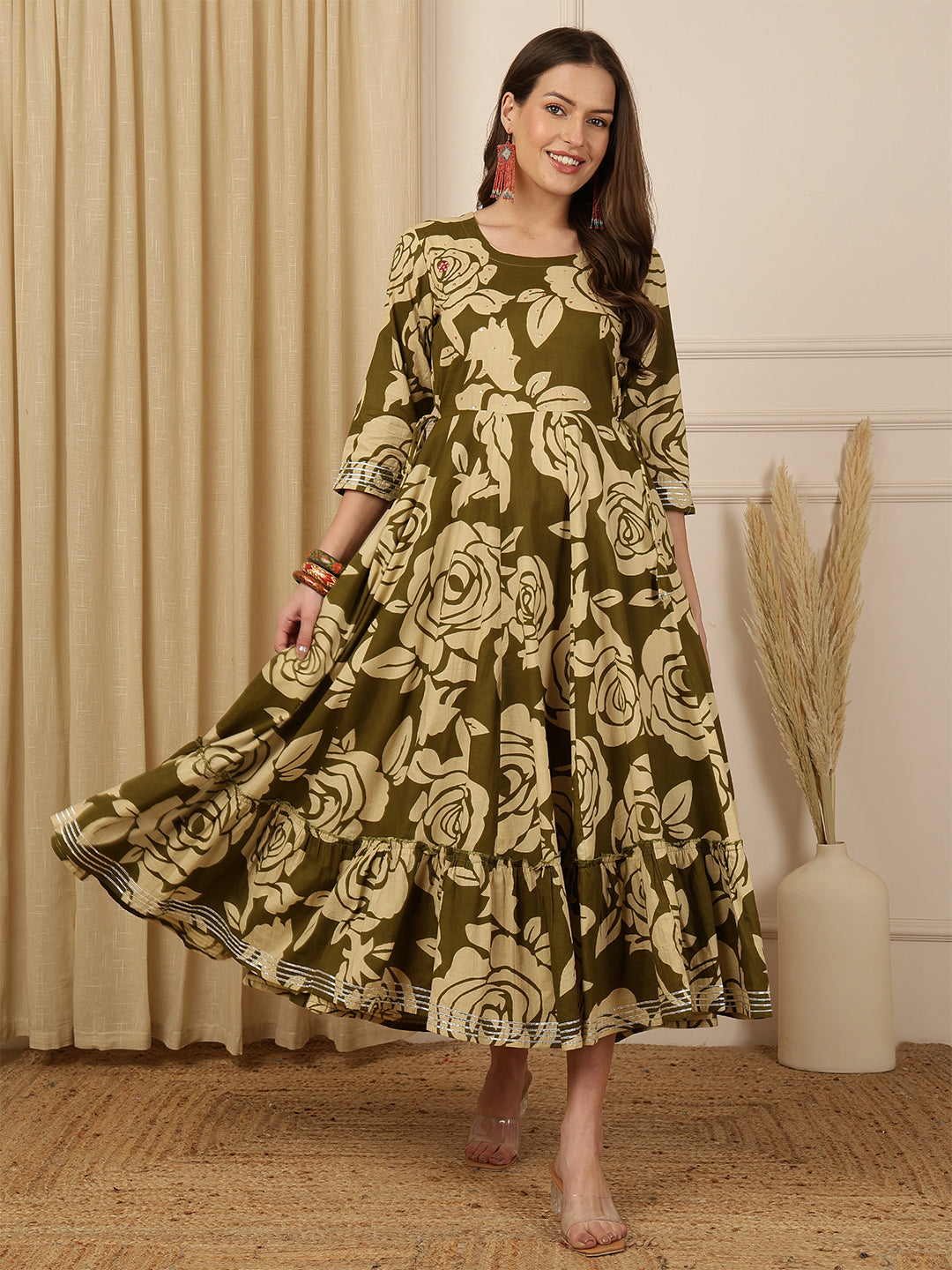Floral Printed Anarkali Kurta