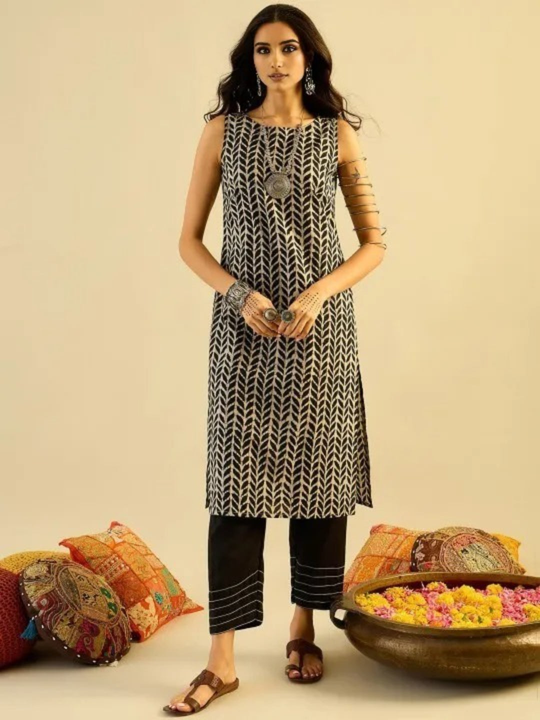 Floral Printed Straight Kurta