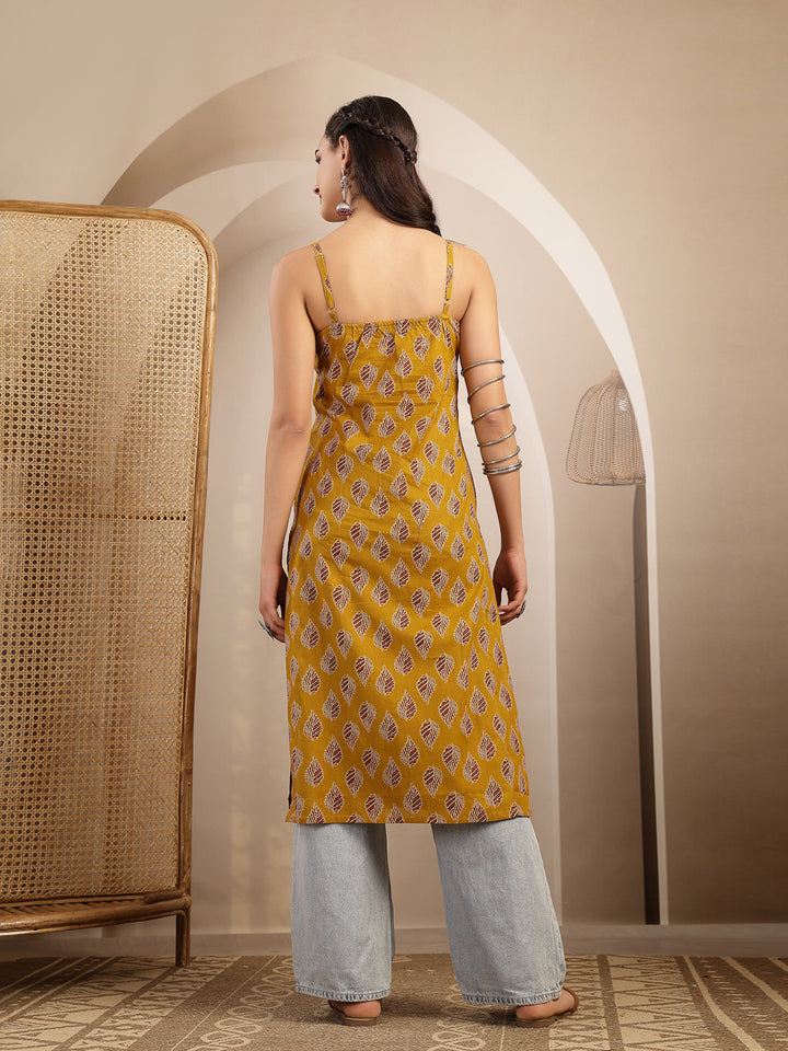 Ethnic Motif Printed Straight Kurti