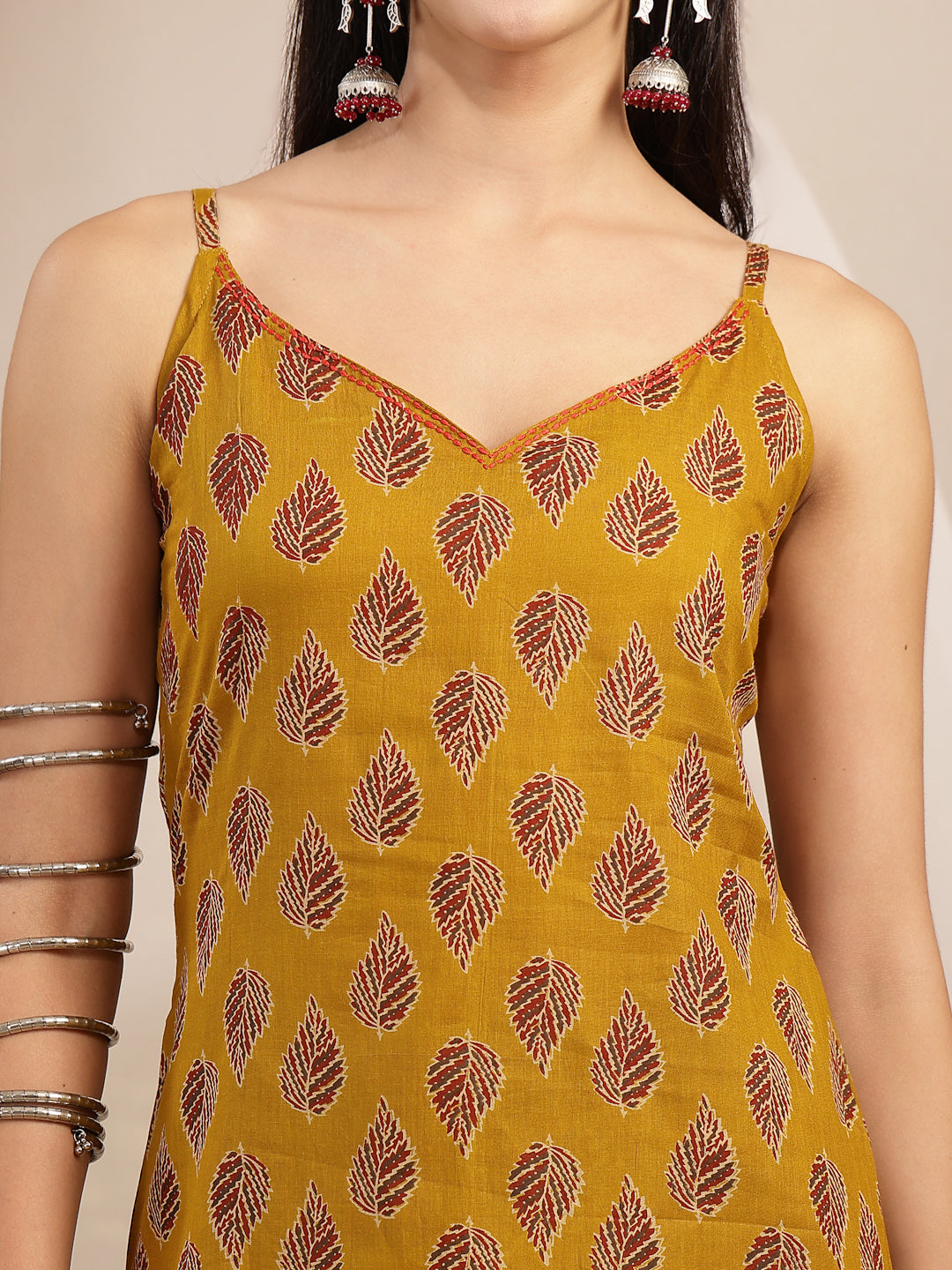 Ethnic Motif Printed Straight Kurti