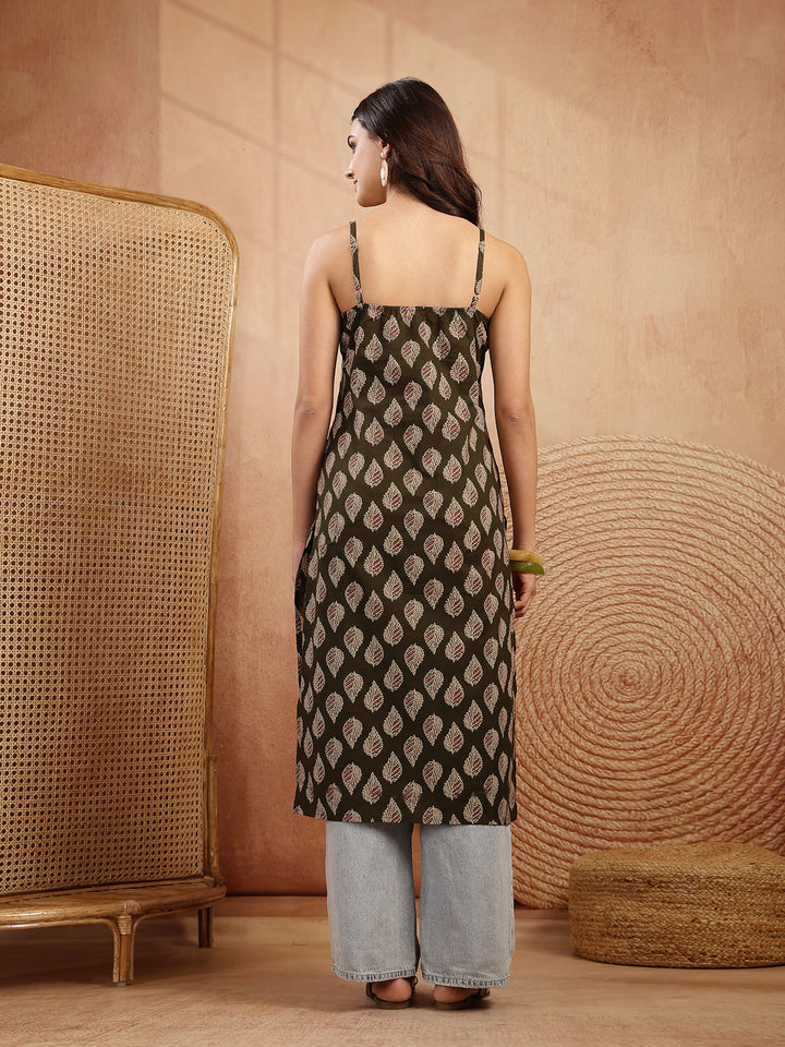Ethnic Motif Printed Straight Kurti