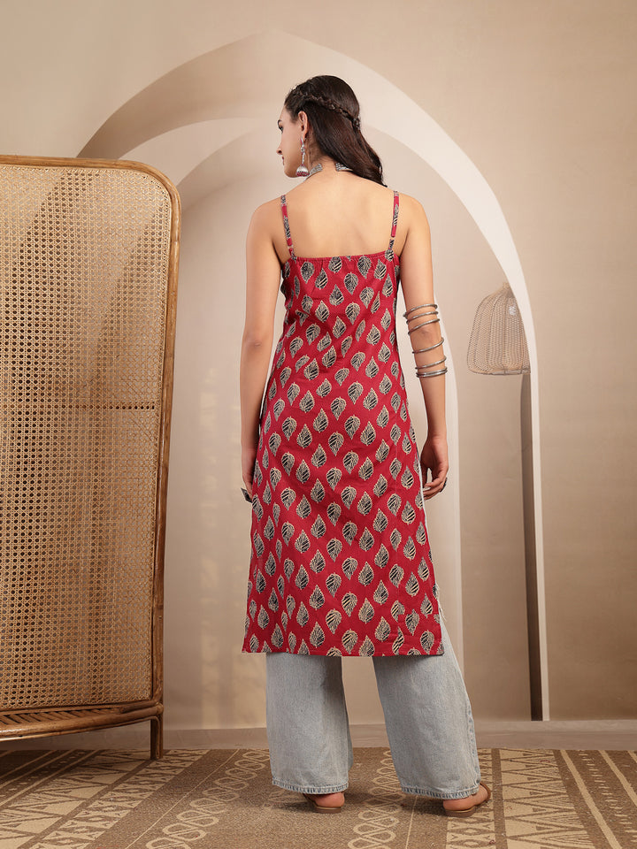 Ethnic Motif Printed Straight Kurti