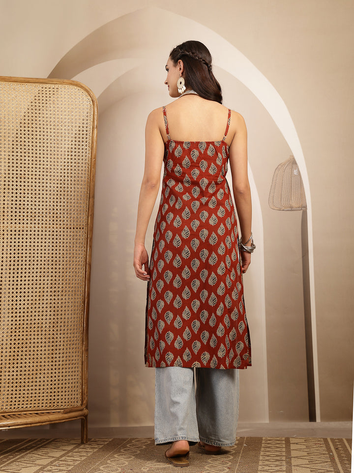 Ethnic Motif Printed Straight Kurti