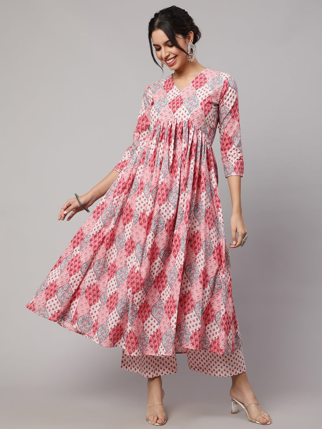Printed Pure Cotton  Ethnic Dress Pant Set