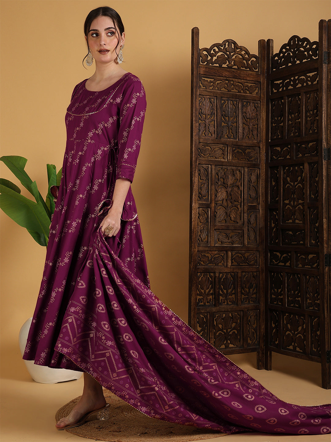 Rayon Floral Print Kurta With Dupatta