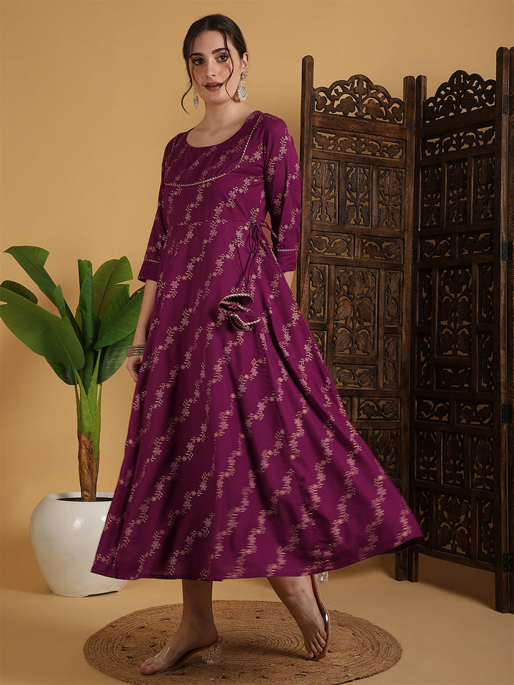 Rayon Floral Print Kurta With Dupatta